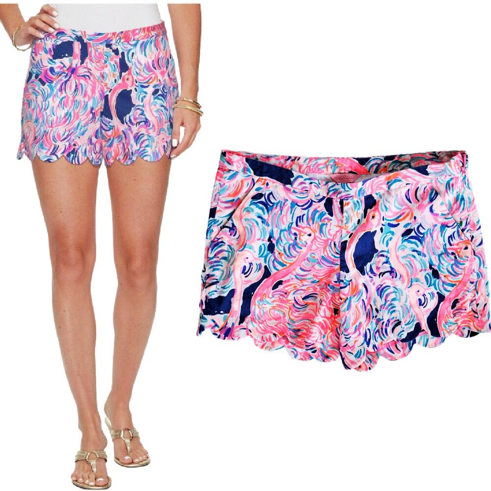 Lilly Pulitzer Magnolia Shorts Pelican Pink Head In The Sand Size 4 Scalloped